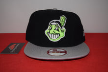 Load image into Gallery viewer, MLB New Era Cleveland Indians Lime Green Wahoo Snapback 9Fifty