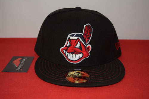 MLB New Era Cleveland Indians Chief Wahoo Red Stitch Chief Fitted 59Fifty VINTAGE