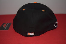 Load image into Gallery viewer, MLB New Era Cleveland Indians Chief Wahoo Black Orange Feather Fitted 59Fifty