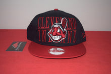 Load image into Gallery viewer, MLB New Era Cleveland Indians Chief Wahoo Script Snapback 9Fifty