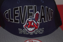 Load image into Gallery viewer, MLB New Era Cleveland Indians Chief Wahoo Script Logo Snapback 9Fifty
