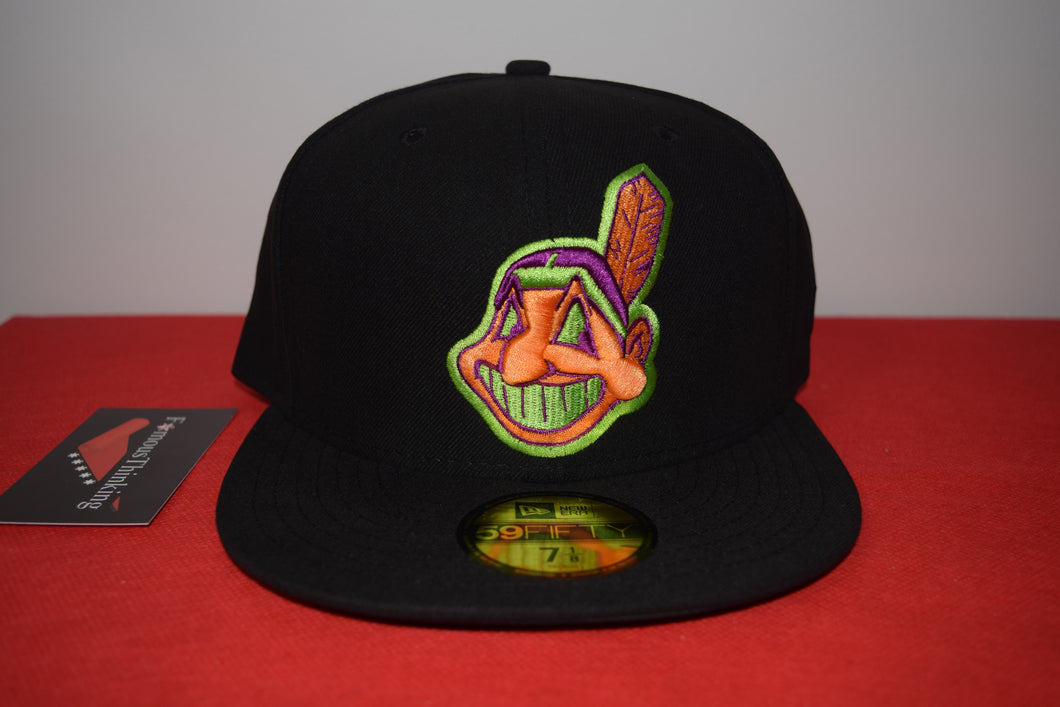 MLB New Era Cleveland Indians Multi Color Chief Wahoo Fitted 59Fifty