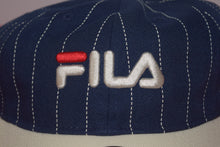 Load image into Gallery viewer, FILA X New Era Navy Pinstripe Strapback 9Twenty