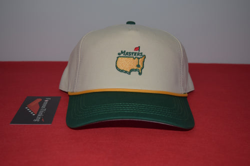 Masters Logo Beige Yellow Rope Snapback Hat