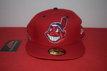 Load image into Gallery viewer, MLB New Era Cleveland Indians Chief Wahoo Red Feather Fitted 59Fifty