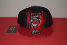 Load image into Gallery viewer, MLB New Era Cleveland Indians Chief Wahoo Script Snapback 9Fifty