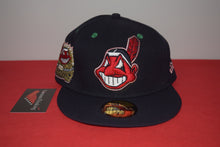 Load image into Gallery viewer, MLB New Era Cleveland Indians Chief Wahoo 1954 All Star Game Pink Outline Fitted 59Fifty