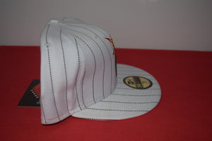 The Hundreds X New Era White Pinstriped Adam Bomb Fitted 59Fifty