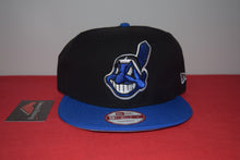 Load image into Gallery viewer, MLB New Era Cleveland Indians Blue Smurf Chief Wahoo Snapback 9Fifty