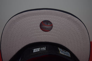 MLB New Era Cleveland Indians Chief Wahoo Navy Feather Fitted 59Fifty