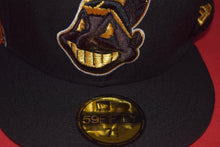 Load image into Gallery viewer, MLB New Era Cleveland Indians Chief Wahoo Golden Wahoo Multi UV Feather Fitted 59Fifty