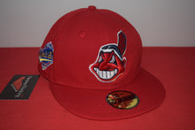 Load image into Gallery viewer, MLB New Era Cleveland Indians Chief Wahoo 95 World Series 2 Patch Fitted 59Fifty