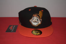 Load image into Gallery viewer, MLB New Era Cleveland Indians Chief Wahoo Black Infrared Feather Fitted 59Fifty