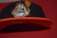 Load image into Gallery viewer, MLB New Era Cleveland Indians Chief Wahoo Black Infrared Feather Fitted 59Fifty