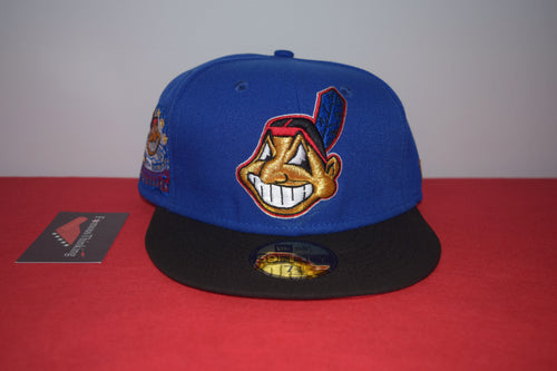 MLB New Era Cleveland Indians Chief Wahoo Blue Black Fitted 59Fifty
