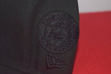 Load image into Gallery viewer, MLB New Era Cleveland Indians Chief Wahoo Double Patch Black Out Fitted 59Fifty