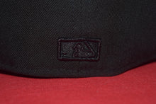 Load image into Gallery viewer, MLB New Era Cleveland Indians Chief Wahoo Double Patch Black Out Fitted 59Fifty