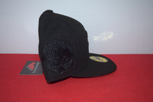 Load image into Gallery viewer, MLB New Era Cleveland Indians Chief Wahoo Double Patch Black Out Fitted 59Fifty