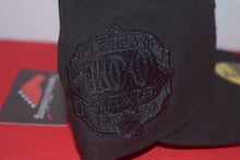 Load image into Gallery viewer, MLB New Era Cleveland Indians Chief Wahoo Double Patch Black Out Fitted 59Fifty