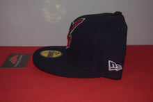 Load image into Gallery viewer, MLB New Era Cleveland Indians Chief Wahoo Navy Feather Fitted 59Fifty
