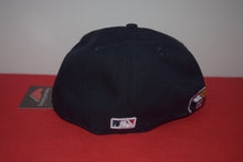 Load image into Gallery viewer, MLB New Era Cleveland Indians Chief Wahoo Navy Feather Fitted 59Fifty