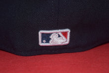 Load image into Gallery viewer, MLB New Era Cleveland Indians Chief Wahoo Navy Feather Fitted 59Fifty