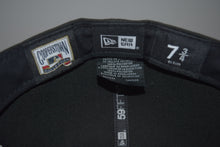 Load image into Gallery viewer, MLB New Era Cleveland Indians Chief Wahoo Double Patch Black Out Fitted 59Fifty