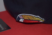 Load image into Gallery viewer, MLB New Era Cleveland Indians Chief Wahoo Navy Feather Fitted 59Fifty