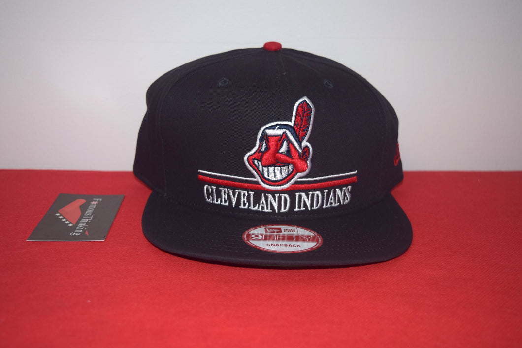MLB New Era Cleveland Indians Chief Wahoo Script Snapback 9Fifty VINTAGE